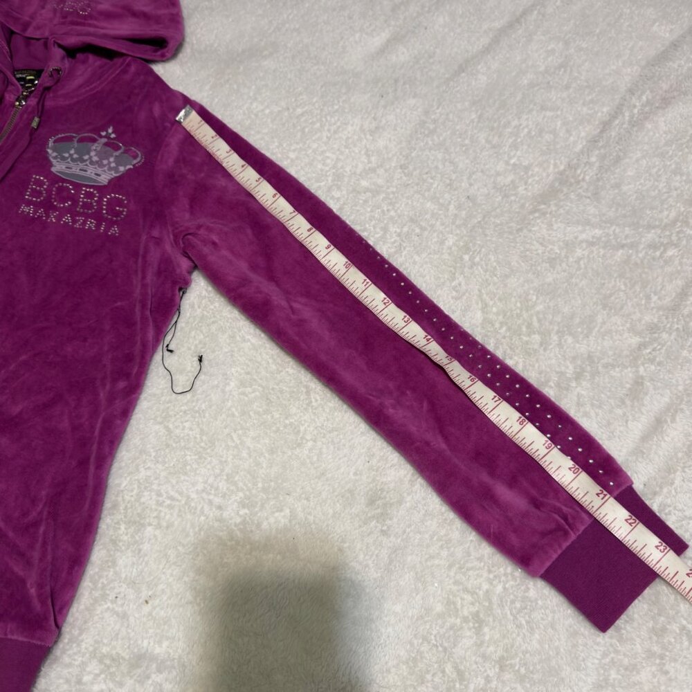 BCBG Max Azria Maternity Velour Tracksuit Set With Hoodie & Pants  Small purple - Picture 11 of 16